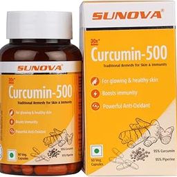 SUNOVA Curcumin-500 Traditional Immune Support Capsules – Pure and Herbal Supplement with Curcumin Extract 95% and Piperine Extract 95% for Men and Women – 60 Veg Capsules-10