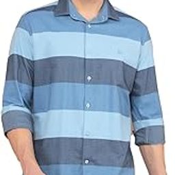 Men's Blue Colorblocked 100% Cotton Shirt-picture-17