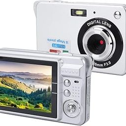 4K Digital Camera,1080P FHD Kids Camera,2.7in Screen,8X Zoom 18MP Vlogging Camera with Battery for Photography,Gift for Kids (Silver)-image-71