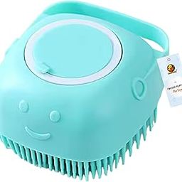 Foodie Puppies Dog Bath Brush Body Scrubber Shampoo Dispenser Tick Remover - (Silicone Dispenser Brush) for Shower Bathing and Shedding Soft Silicone Brushes for Pet Puppy Dogs Cat Rabbit Horse-15