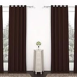 Homestic Self Print 4 Pieces Patio Sliding Door Curtain -Keep Warm Draperies, Sliding Glass Door Drapes,7 Feet (Brown)-image-87