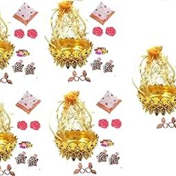 small Potli Combo kanya pujan gifts For Kids Birthday Return Gifts Party Girls/kanjak gifts for girls/Navratri Return Gifts pack of 5 combo set-2