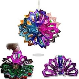 TIPTOP DECORATION Premium Metallic Folding Paper Hanging Ball Chandeliers Garland (Multipurpose) (Tiny Murvy Ball, Pack of 12)-image-43