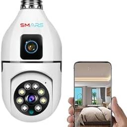 smars 5+5 MP Dual Lens HD WiFi Bulb Holder CCTV Camera | Colour Night Vision | Two Way Audio | Audio & Video Recording | AI Motion Detection | 360° View-17