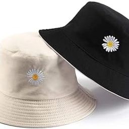 Bucket Hat for Women/Men | Unisex Fashion Embroidered Bucket Summer Hat | Travel Beach Fishing Cap | 2 in 1 Cotton Summer Cap | Sun Protection Double Sided Bucket Hat (Flower Black & White)-image-82