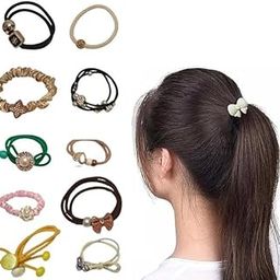 TINZ Premium Korean Style Multi-coloured Women's Rubber Bands with Knots in shades and brown Hair Ties, High Elastic Hair Rubber Bands Ponytail Holders for Thick Curly Hair Girls - Jar Pack of 20-image-28