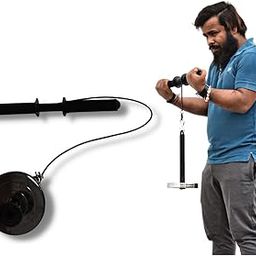 FIRE FITNESS Wrist Roller for Home Gym Equipment - Men's Forearm & Hand Exercises - Solid Metal Construction - Portable-picture-2