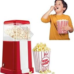 Drumstone (𝟏𝟓 𝐘𝐞𝐚𝐫𝐬 𝐖𝐚𝐫𝐫𝐚𝐧𝐭𝐲) Red Popcorn Maker Machine – 1200W Hot Air, Oil-Free Popcorn in 2-4 Minutes| Healthy, Snacks for Movie Nights & Parties-picture-1