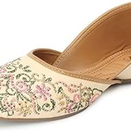 Flat Comfortable Fancy Beige Punjabi Jutti For Women-picture-7