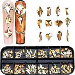 Havilah Nail Art Rhinestones 12 Grid Flat Bottom Shaped Nail Rhinestones Decoration, Model: 1-image-70