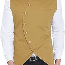 Khaki Color Cotton Waistcoat for Men(HYPM02477)-image-61