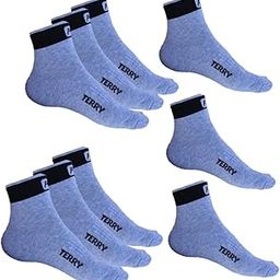 SwekshaCreations Men's 9 Pairs Sports Ankle Length Socks - Terry Towel Cushioned, Anti Odour & Anti Bacterial For Sneaker & Running Workout - Free Size, Pack Of 9 (GREY)-image-26