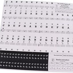 Piano Sticker Music Note Keyboard Sticker Decal for 49/54/61/88 Keys Piano & Keyboard - Black as described-image-15