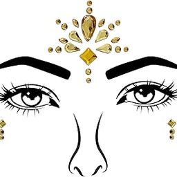 Comet Busters® Face Jewels Party Face Decoration Sticker Rhinestones Temporary Body Tattoos (BT318-335) (BT319)-image-1
