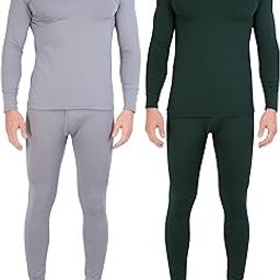 4 Piece: Men's Thermal Underwear Sets - Long Sleeve Top & Bottom Fleece Long Johns (Available in Big & Tall)-image-12