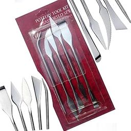 Evaluemart 5Pcs Stainless Steel Double Sided Sculpting Clay Carving Wax Model Ceramic/Pottery Tool Kit Set-picture-28