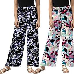 Relax Fit payjama with Floral Prints, Breathable Cotton Fabric with Drawstring Waistband Closure, for Women-image-70