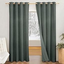 Amazon Brand - Solimo Plain Polyester Blackout Window Curtains (Pack of 2, 5 Feet, Grey)-9