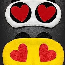 JUZZII Velvet Super Soft Blind Sleeping Cartoon Character Eye mask shade for Men Women Girls Boys Kids - (Pack of 2) Model.No.39-8-5
