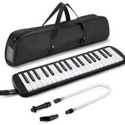 Belear 37 Key Piano Style Black Melodica Wind Musical Instrument with Mouth Piece and Black Carry Bag-image-52