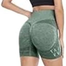High Waist Workout Shorts for Women, Seamless Compression Fit-picture-12