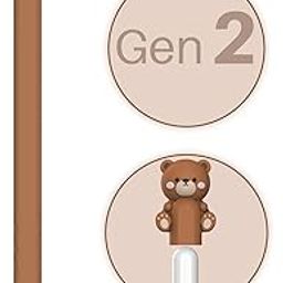 NIUTRENDZ Cute Bear Apple Pencil Case for Apple Pencil 2nd Generation Silicone Protective Cover Sleeve Skin Accessories (Brown)-picture-21