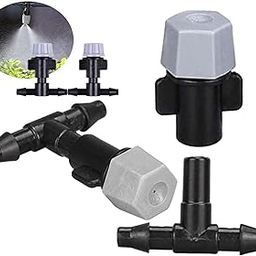 DIY Crafts 10x, Grey+T, Grey Fan Misting Head+T Only For Convert Connects Fan Water Mister Cooling Patio Breeze Misting Heat Down Umbrella,Patio,Pergola,V (10x, Grey+T)-image-98