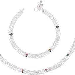Silver Plated Traditional Anklets Payal - Classic, Fancy and Stylish for Women and Girls-image-43