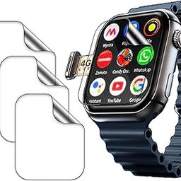 FCS smartwatch screen guard for FIRE-BOLTT Dream Wi-Fi+4G SIM (2.02") | Pack of 3 | Edge to Edge Coverage | Ultrathin 0.125mm 9H anti shock flexible Watch screen protector TPU membrane (3)-12