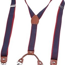CALANDIS™ Mens Suspenders Adjustable Heavy Duty Elastic Straps Y Back Braces Blue | Suspenders Braces | Mens Accessories-image-61