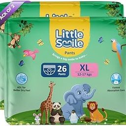 LITTLESMILE Baby Pants Extra Absorb Diapers - Extra Large -52 Pieces -Pack of 2-image-8