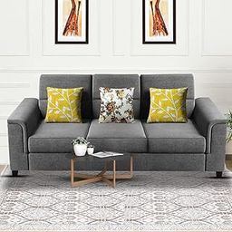 Casaliving Nancy 3 Seater Sofa Set for Living Room | Colour - Grey-image-30