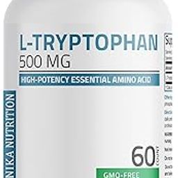 L-Tryptophan 500 MG High Potency Essential Amino Acid Supports Relaxation & Positive Mood Support Non-GMO, 60 Capsules-image-56