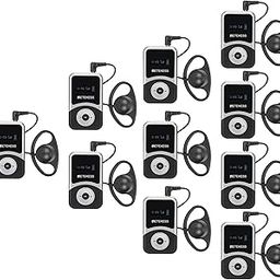 Retekess T130S(2nd Gen T130) Tour Guide System Receiver, Assistive Listening Devices,100m/328ft, Universal for Left and Right Ears, Translation Devices for Church (10 Receivers)-image-58