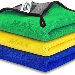 MAX 800 GSM Microfiber Cloth for Car Cleaning (3 Pcs) - Ultra Soft, Thick Plush, Double Sided Microfiber Towel for Car Cleaning, Washing, Detailing, 30 x 40 cm, Multicolour-15