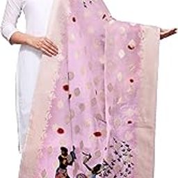Fancy Jacquard Banarasi Silk Digital Printed Dupatta for Women-image-63