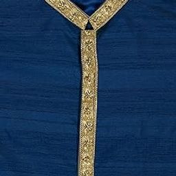 Pulse Weaves Men's Unstitched Premium Kurta Fabric Set, Poly Raw Silk with Santun Silk, 3 Metres, 44-Inch Width, Mor Peech, Upto 5 XL-picture-12