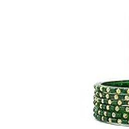 set of 12 fancy Green Glass Bangles for women and girls-image-11