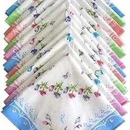 100% Cotton Cut Work Bordar Floral Pattern Handkerchief/Ladies Hankies (Size_30CM X 30CM)-20