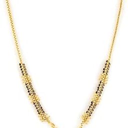 Traditional Temple Forming One Gram Gold Stylish Wedding Meenakari Maharashtrian Stylish Wati Mangal sutra Tanmaniya Black Mangalsutra For Women girls chain golden - MS-ME919-image-66