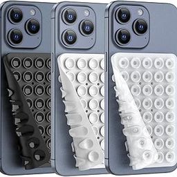Double Sided Silicone Suction Phone Holder Mount, Silicon Accessory for iPhone and Android, Hands-Free Mirror Shower Phone Holder, TikTok Videos and Selfies (Combo B, 3PCS)-19
