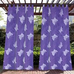 Duronet - Embroidery HDPE Fabric Sun Blockage (75-80%) Heat & Uv Protection Tab Top/Loop for Outdoor/Indoor Curtains(Purple Color 4.5 X 11 Feet) Pack of 2-image-53