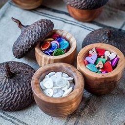 KHUSUBHDECOR Wooden Acron Buton Box Used for Home5.5" x 5" table Decor Acron Box Unique and Staylis Storage Box Case Holder Art Gift Ring And Watch Keep storage Box-image-71