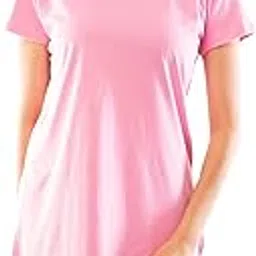 lappen fashion Women's Knee Length Tee Dress | Long T-Shirt for Girls | Nightwear | Regular Slim Fit Plain Cotton | Round Neck Half Sleeve Ultra Soft Tshirts-picture-0