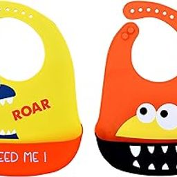 THE LITTLE LOOKERS Silicone Feeding Bib for Baby/Toddlers with Adjustable Strap| Waterproof| Easy to wash| Stain Proof | BPA Free/Soft Material Bibs with Tray/Food Catcher (0-3 Years) (Pack of 2)-picture-30