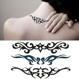 3D Temporary Tattoo Totem Design Size 10.5x6CM - 1PC. (07-1) Black-26