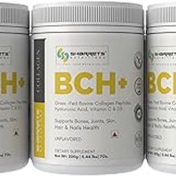 Sharrets BCH+ Unflavored 200g x 3 - Grass-Fed Bovine Collagen Powder with Hyaluronic Acid, Vitamin C & D: Skin, Joint & Bone Support.-34