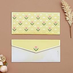 Pink Paper Co. Shagun Envelopes for Gifting Money with Gold Foil Detailing (Flower, Pack of 10)-image-46