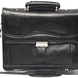 Red Cherry Leather Business Briefcase, 42 x 30 x 12 cm, 15 Inch Laptop Compartment, Combination Lock, Black-37