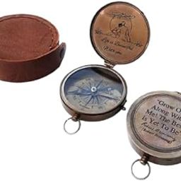Engraved Brass Compass with Leather Case Gift for Wife Girlfriend Valentine Romance Love Gift Idea, Best Gift for Your Loved One, Best Compass for Hiking & Travelling-image-97